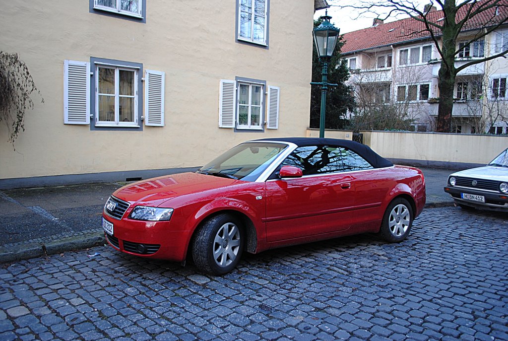 Audi Cabrio in Hannover´s Innenstadt am 09.01.2011.