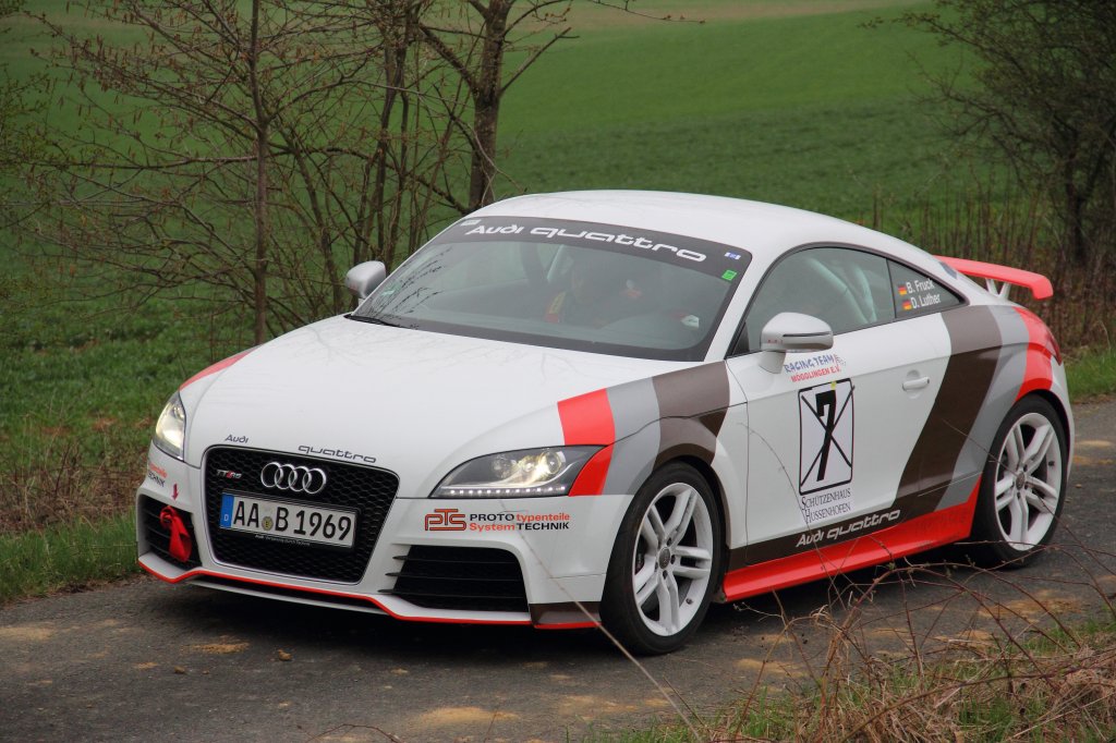 Audi TT RS bei der Streckenbesichtigung der Rally Sonnefeld (AMC Hohe Alitz) am 20.04.2013. (Bernd Fruck/ Diana Luther/ 7)