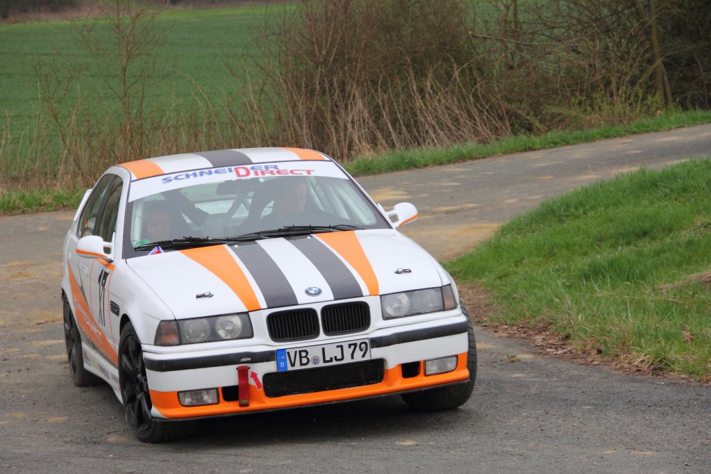 BMW M3 E36 bei der Streckenbesichtigung der Rally Sonnefeld (AMC Hohe Alitz) am 20.04.2013. (Frank Schneider/ Heike Schneider/ 17)