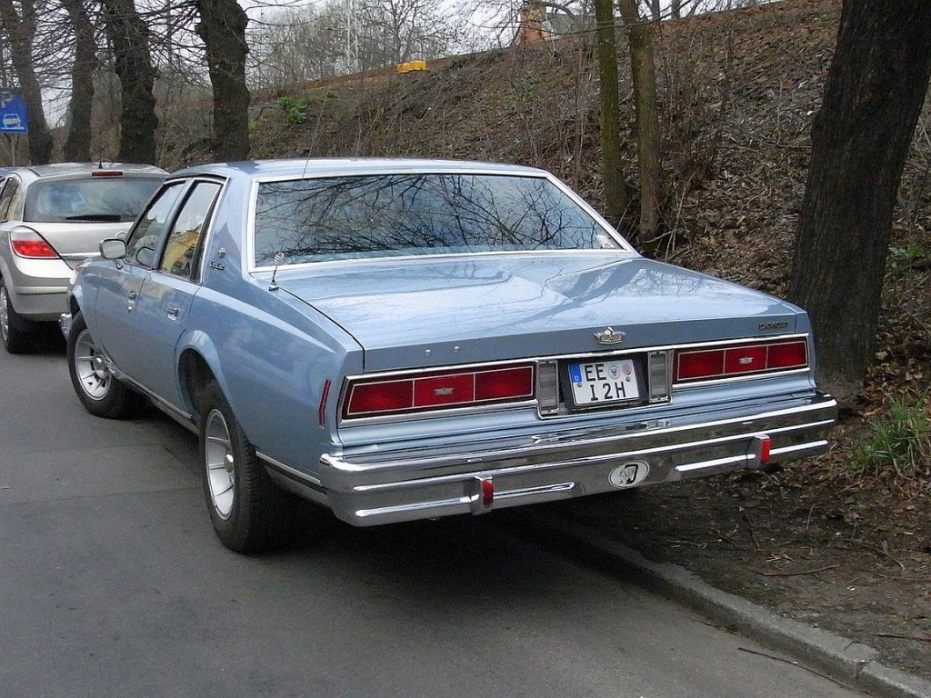 Chevrolet Caprice Classic mitte 80er Jahre, Heckansicht fotografiert im Mrz 2010 in Finsterwalde
