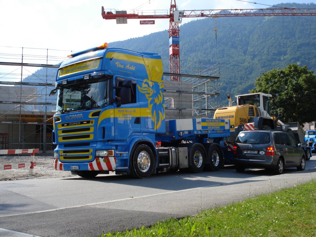 Die Anfahrt von die LKW´s unterwegs zum die 17 Inter. Truck & Country Festival in Interlaken.