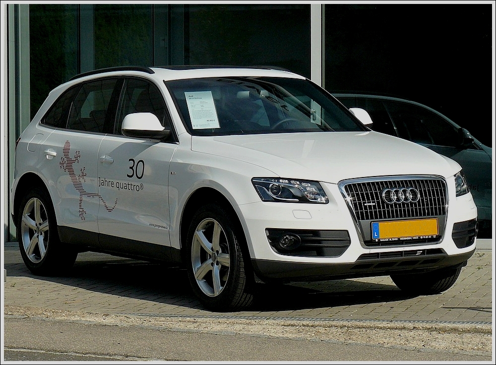 Dieser Audi Q 5 steht vor einem Autohaus an der Strasse fr Probefahrten bereit. 20.07.2010 