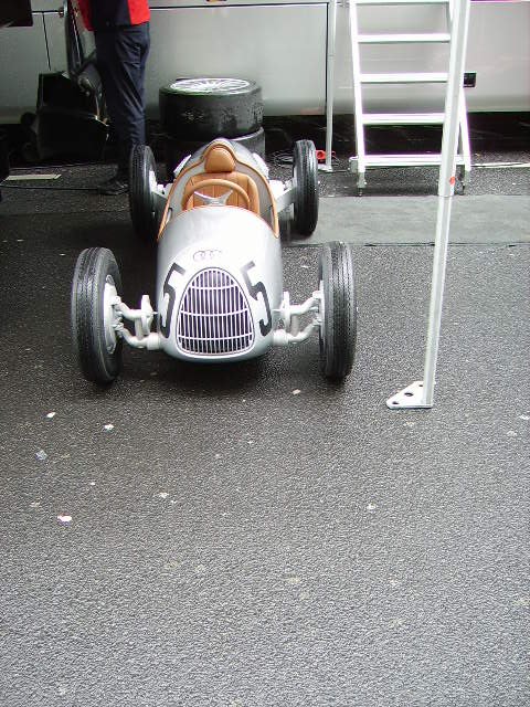 Ein Modell des Audi/Auto Union bei der DTM Prsentation 2008 fr den Sohn des Tom Kristensen. Den 8maligen Leh-Mans Siegers der nicht mehr in der DTM ab 2010 fhrt.