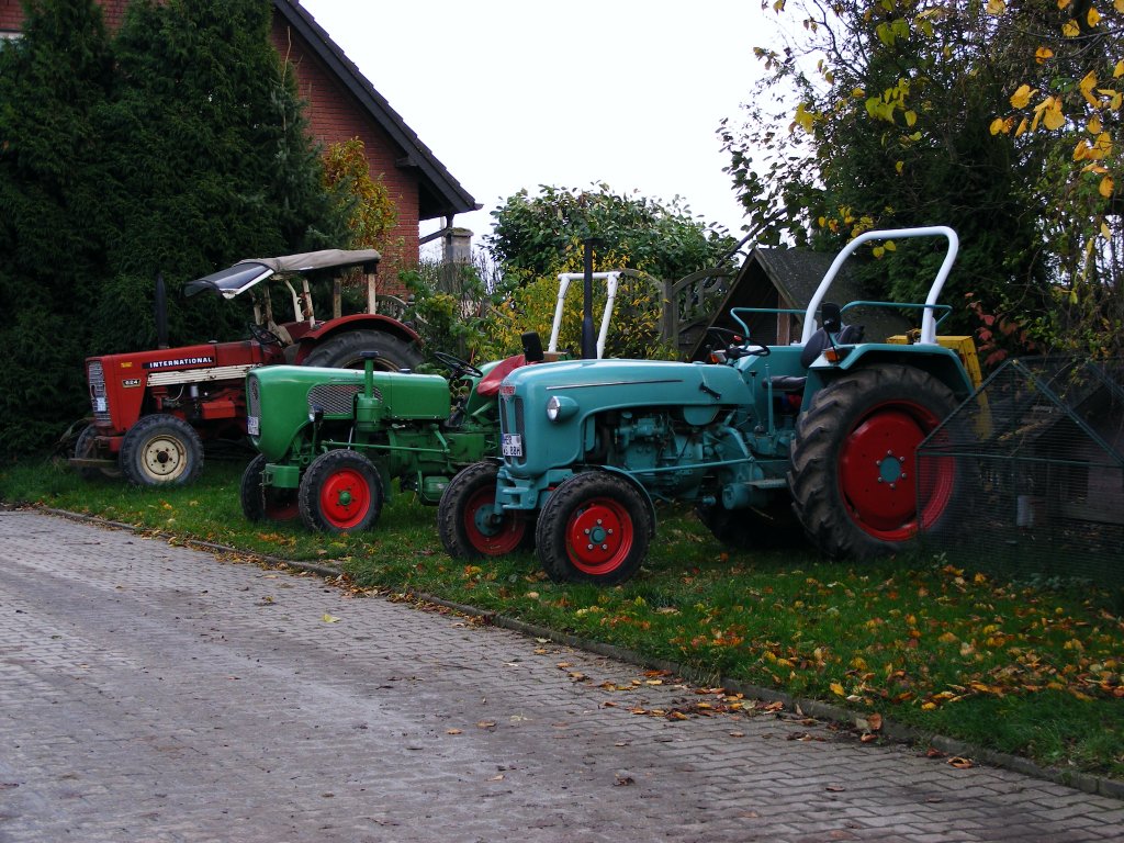 Eine kleine Traktorensammlung im lndlichen Herne-Holthausen am 8. November 2009.