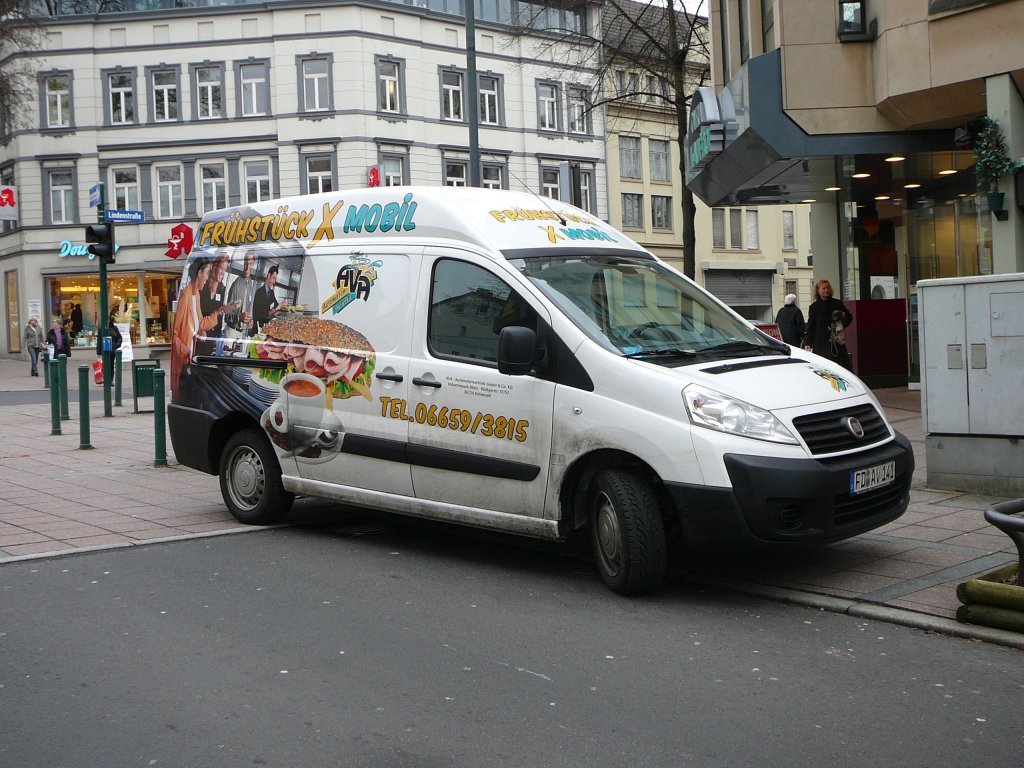 Fiat Scudo als FrühstückXmobil unterwegs in Fulda im Januar 2010