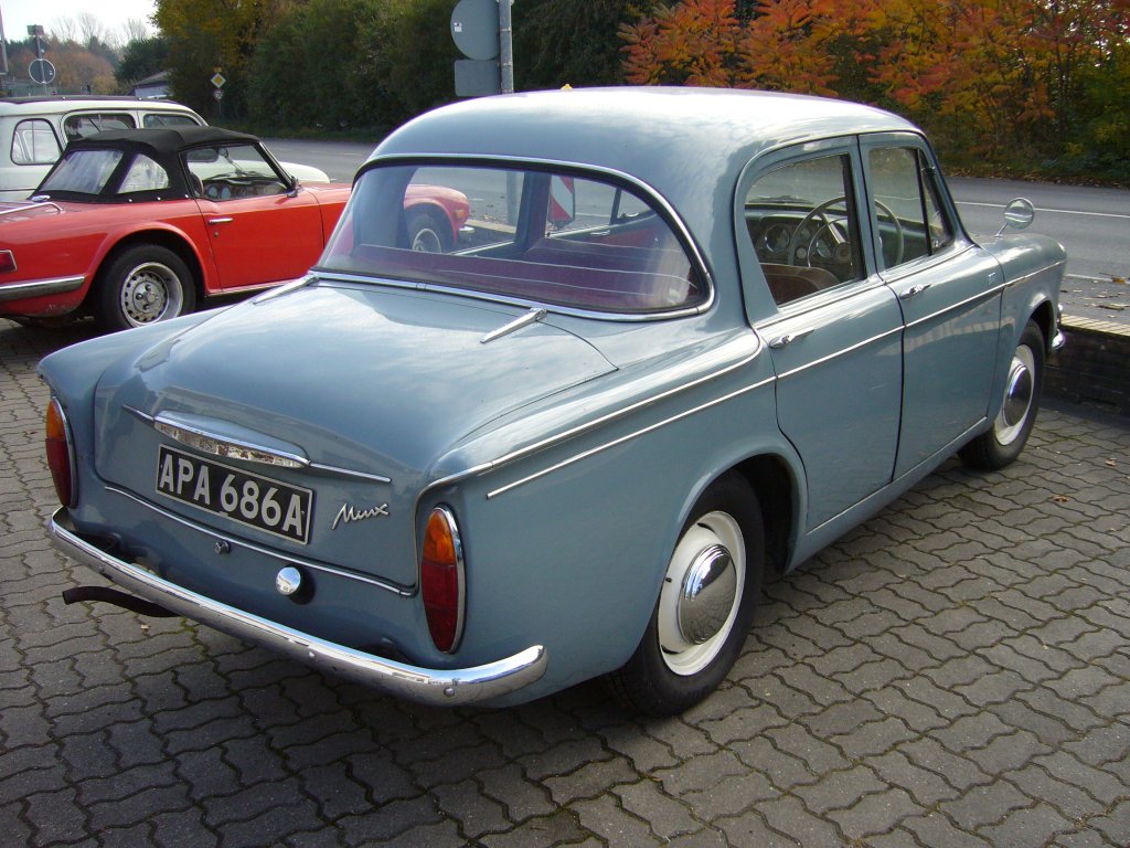 Heckansicht eines Hillman Minx Series IIIA. 1958 - 1963. Dsseldorf am 01.11.2011.