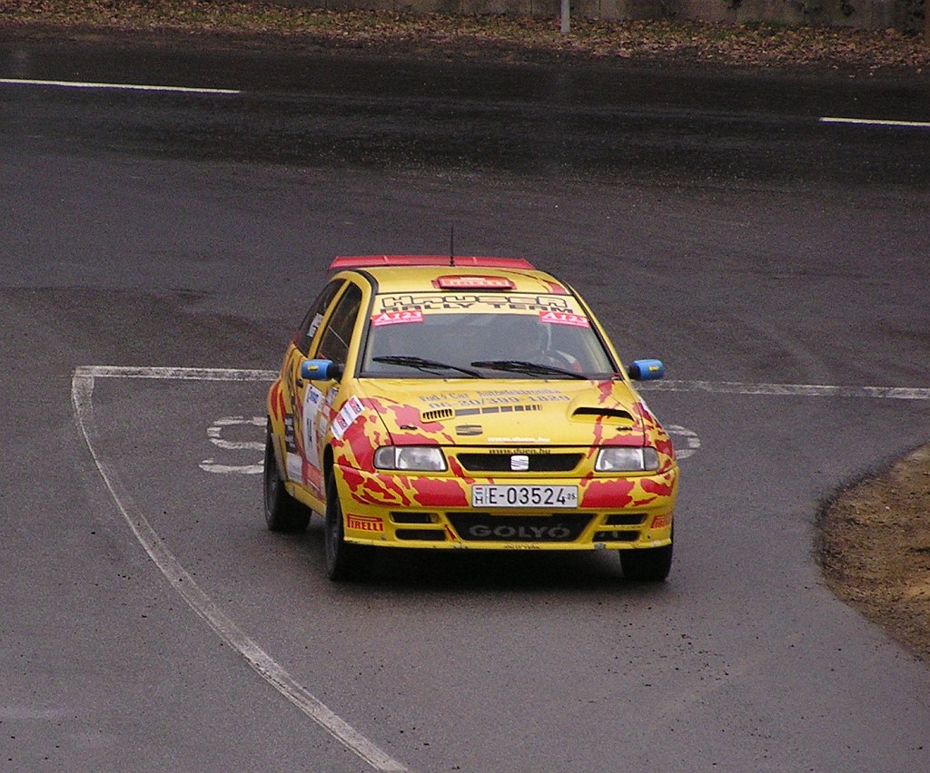 Heutzutage seltner Seat Ibiza wurde am 11.03.2012 auf dem Rallye Sprint bei Abaliget aufgenommen.