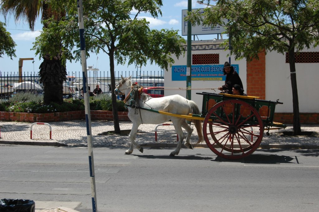 In Portugal gibt es im Straenverkehr auch langsame Fahrzeuge. Das Foto entstand am 14.05.2010 in Olhao.