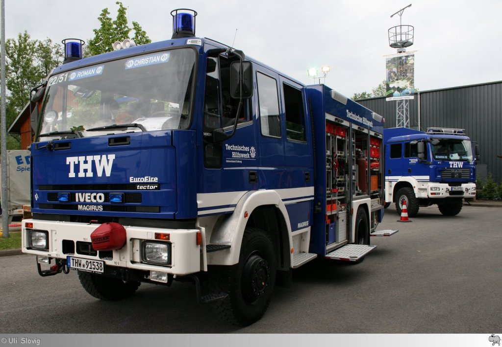 Iveco / Magirus EuroFire 140E24 Gertekraftwagen (GKW) I  Technisches Hilfswerk - Ortsverband Coburg . Die Aufnahme entstand am 25. Mai 2013.