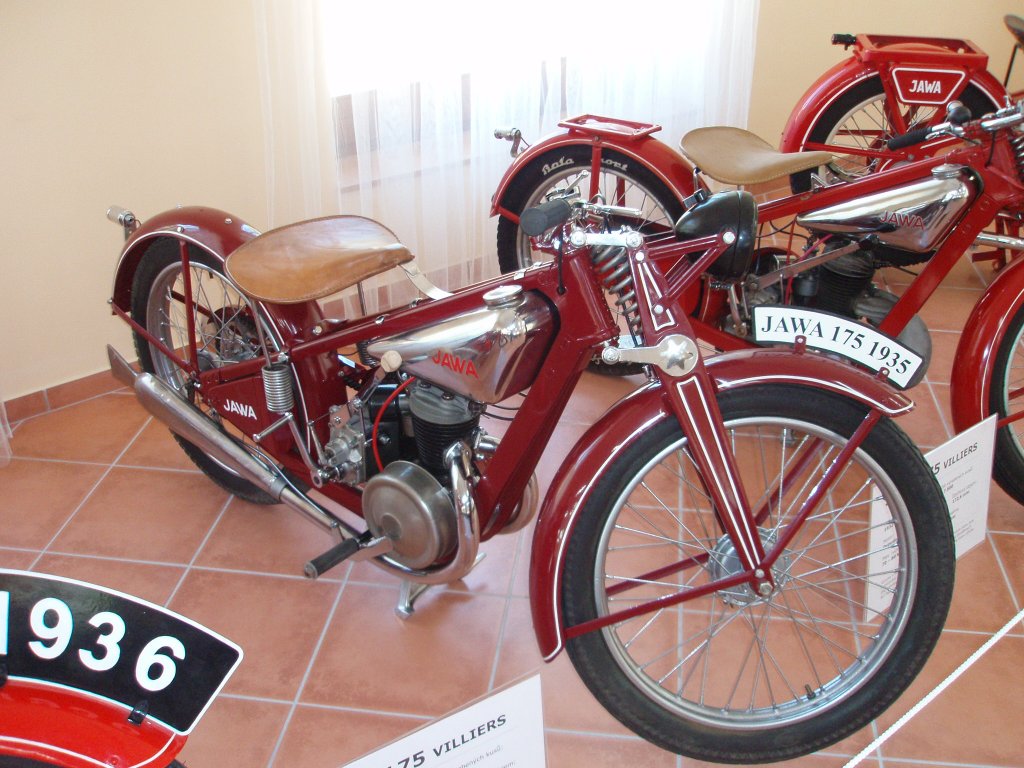 Jawa 175c, das tschechische Motorrad stammt von 1935. Museum Jawa Krivoklat.2009:05:02