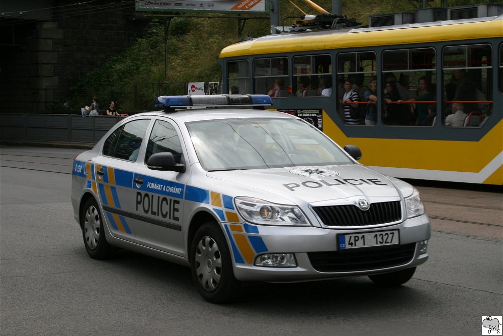 koda Octavia der tschechischen Polizei, aufgenommen am 7. Juni 2012 in Plzeň (Pilzen).