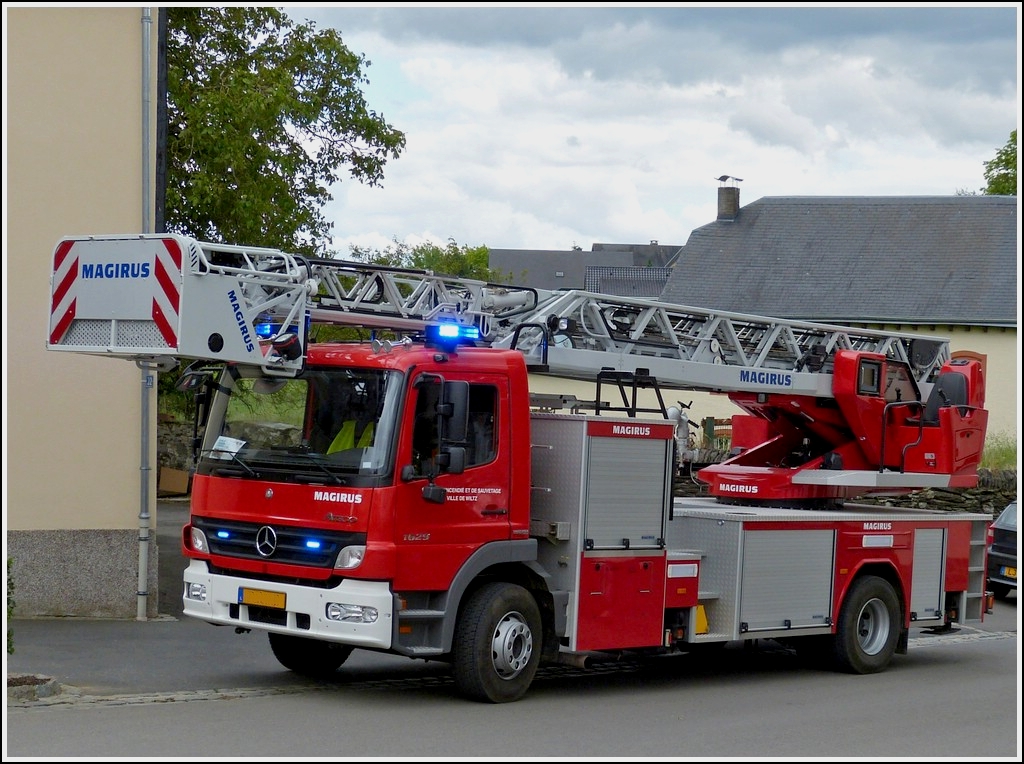 M-B Ateco 1629, Leiterwagen der Feuerwehr aus Wiltz, aufgenommen am 09.06.2012. 
