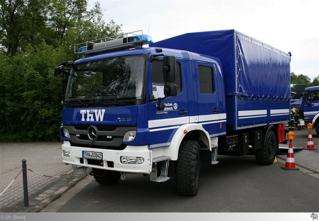 Mercedes Benz Atego Mannschaftslastwagen (MLW) IV  Technisches Hilfswerk - Ortsverband Coburg . Die Aufnahme entstand am 25. Mai 2013.