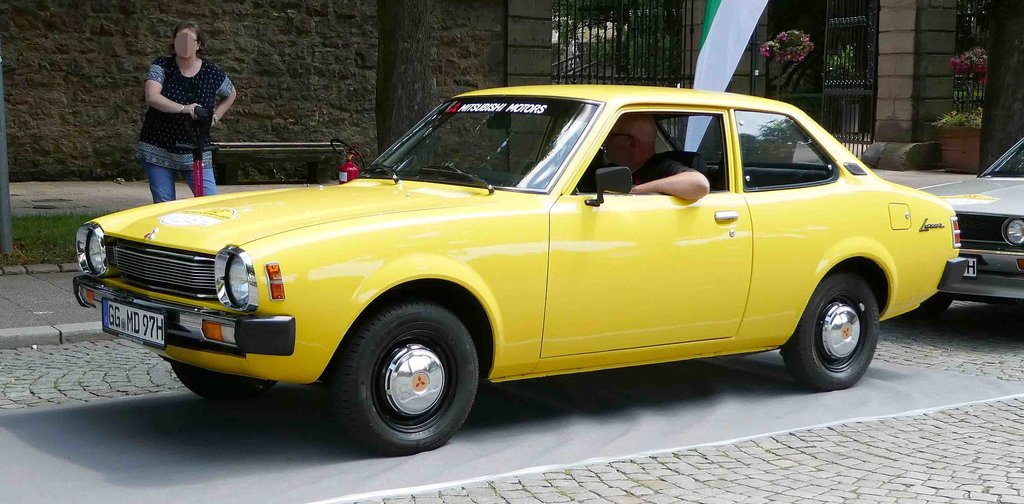 =Misubishi Lancer 1400 GL, Bj. 1978, steht anl. der ADAC Deutschland Klassik 2017 in Fulda, Juli 2017