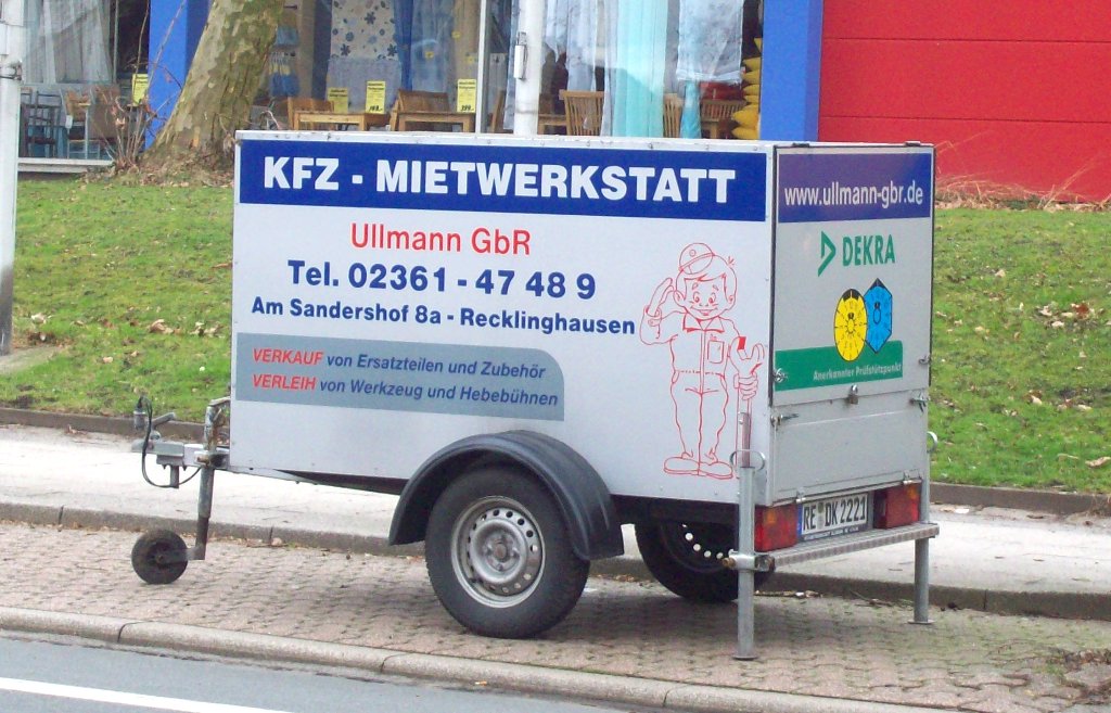 PKW Werbeanhnger KFZ-Mietwerkstatt Rckansicht in RE 13/03/2011