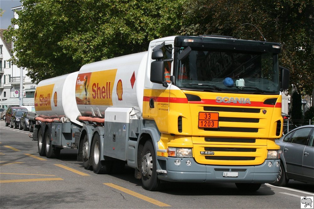 Scania R 420  Shell , aufgenommen am 9. Oktober 2009 in Zrich.