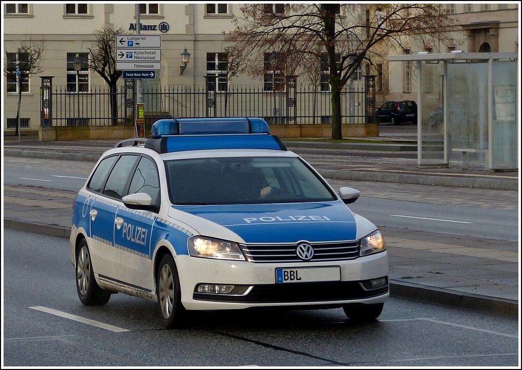 Streifenwagen der Polizei aufgenommen am 24.12.2012.