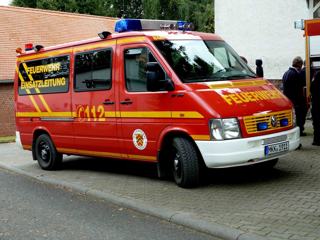 VW LT als Einsatzleitfahrzeug der am Baiersrder Hof eingesetzten Feuerwehr, August 2012