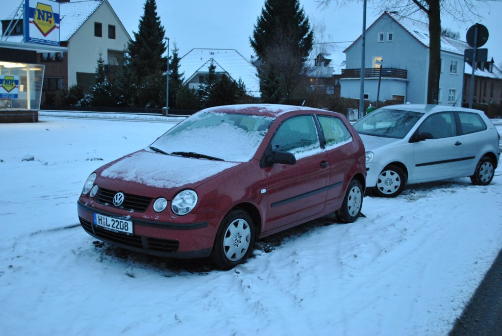 VW Polo in Lehrte am 05.12.2010.