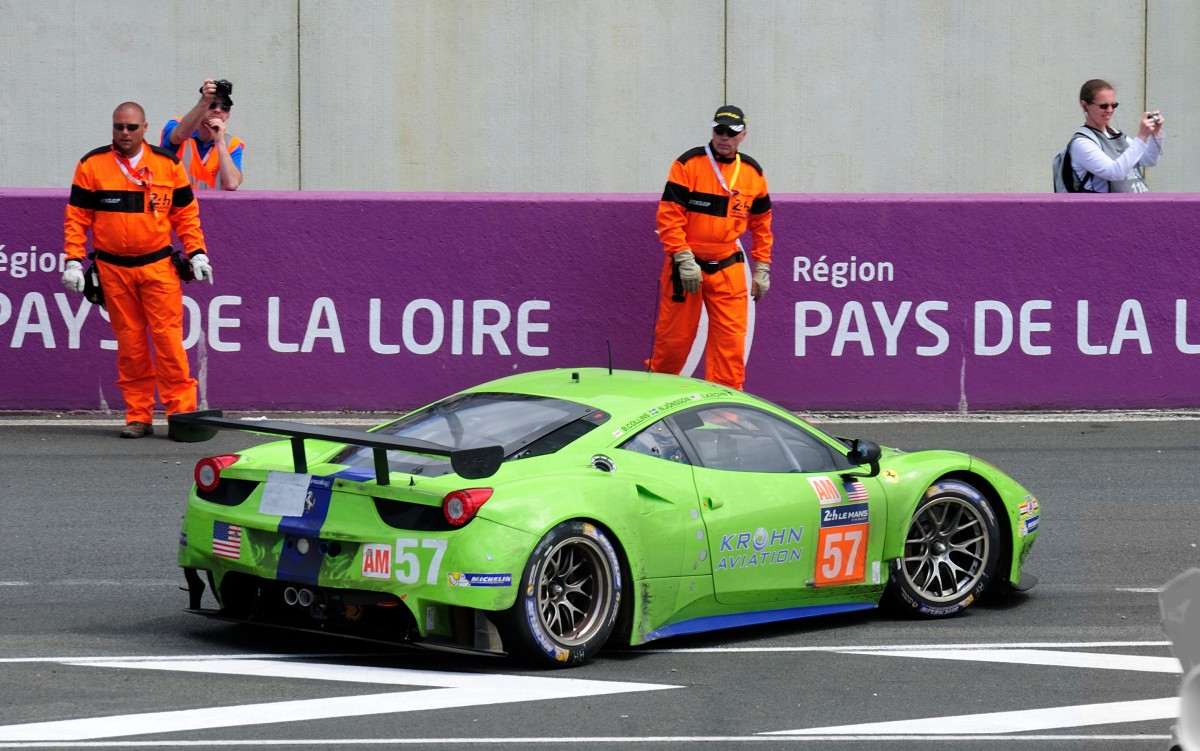  Krohn Racing (USA) auf Ferrari 458 Italia GT2 in der LMGTE Am, wurde am Ende 30er 2014 in Le Mans.
