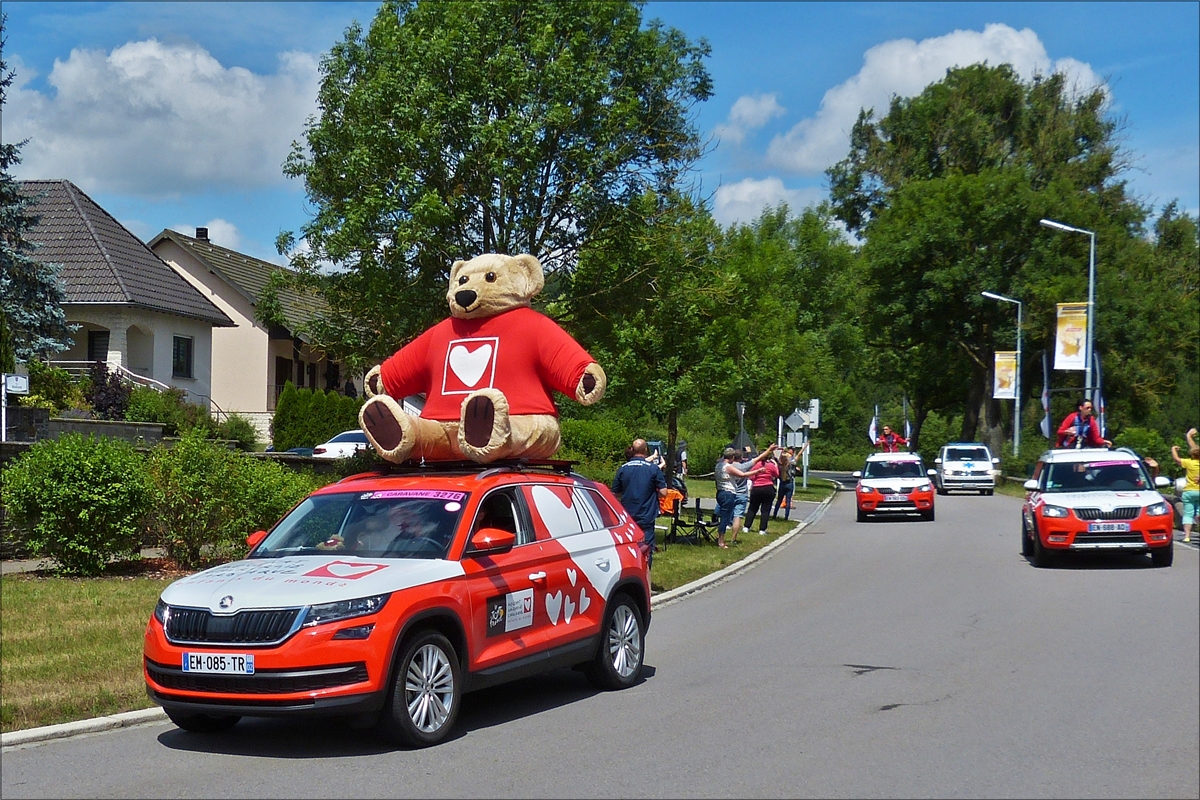 . Skoda Kodiaq, als Werbefahrzeug in der Caravane du Tour auf den Straen durch Luxemburg unterwegs. 03.07.2017