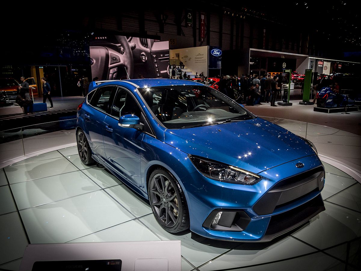 2015-er Ford Focus RS mit Allradantrieb, gesehen auf dem Autosalon Genf 2015.
