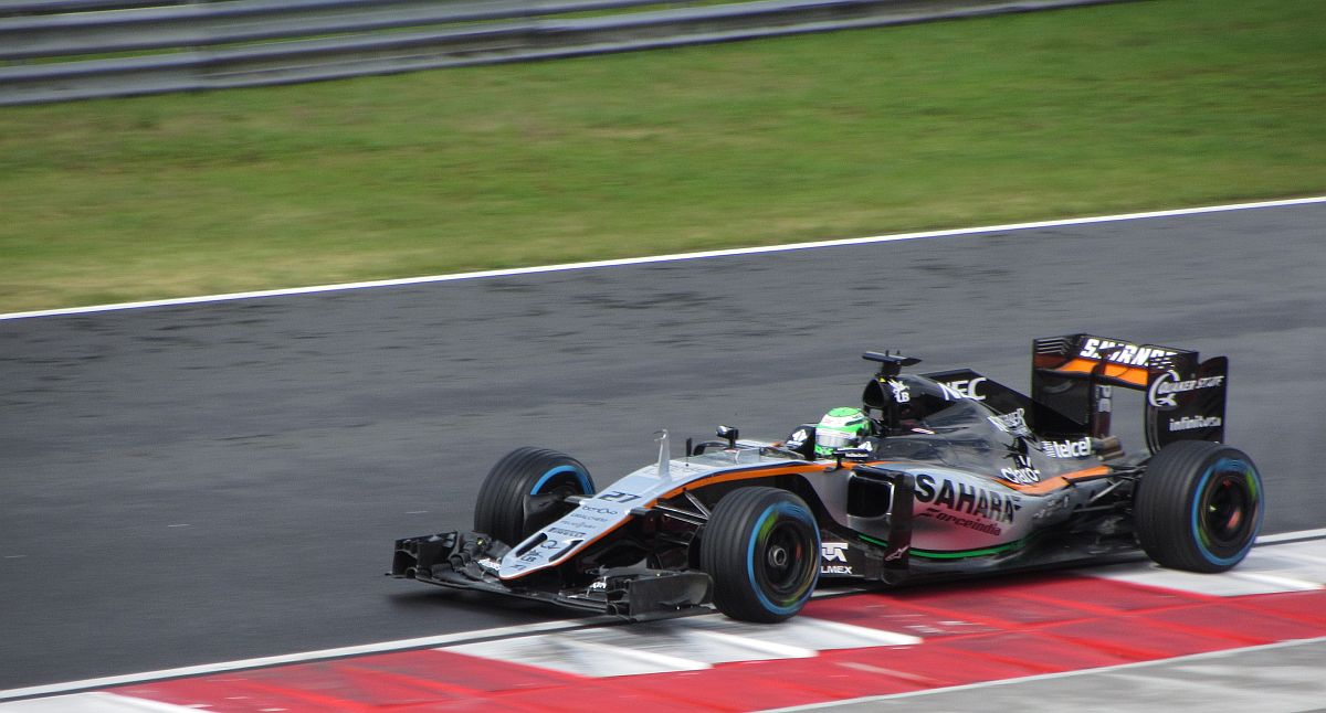 2016-er Force India F-1 Rennwagen, fotografiert auf der Qualifying des ungarischen Grand Prix am 23.07.2016.