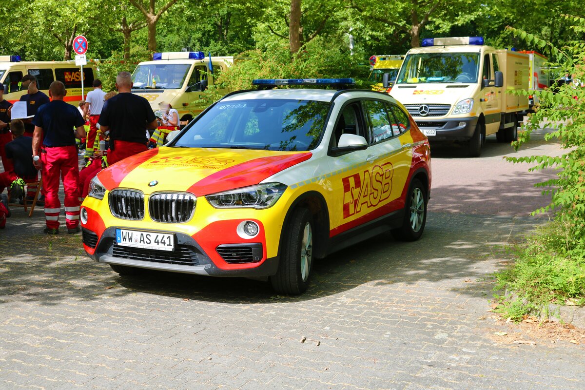 ASB BMW X5 am 18.06.22 bei der Bundesübung des ASB in Mainz am Bereitstellungsraum