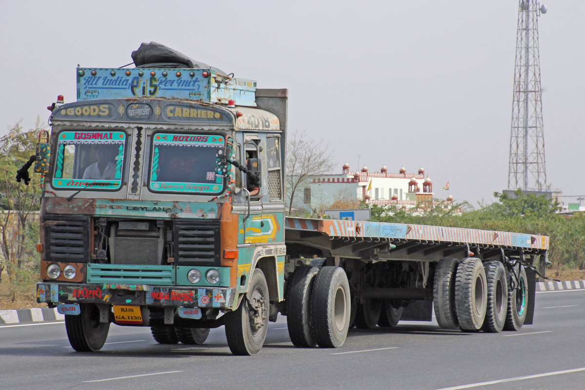 Ashok Leyland, 17.Februar 2017, Jaipur Kishangarh Expressway, Rajasthan, Indien.