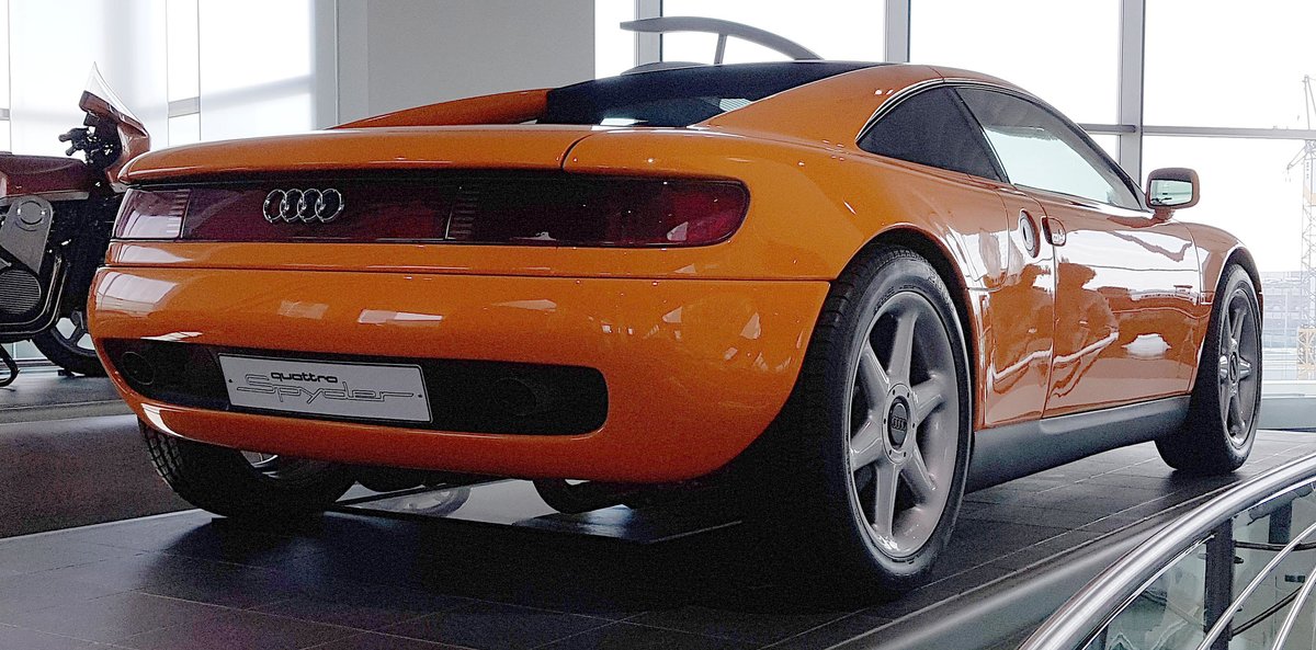 =Audi quattro Spyder, gesehen im Audi-Museum Ingolstadt im April 2019.