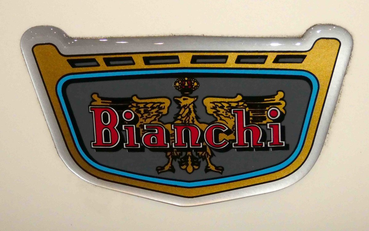 =Bianchi-Logo, gesehen bei dem Veterama 2016 in Mannheim, Juli 2016