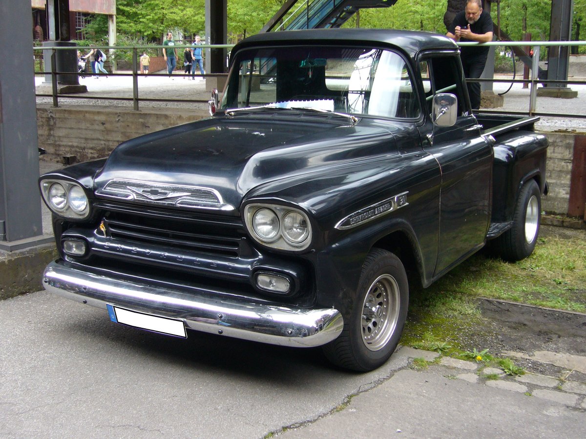 Chevrolet Apache 3100 des Modelljahres 1958. Altmetall trifft Altmetall am 23.07.2017 im LaPaDu.