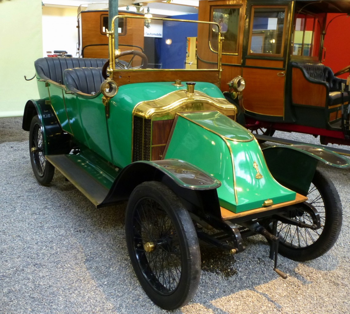 Clement-Bayard 4M, franzsischer Oldtimer, Baujahr 1913, 4-Zyl.Motor mit 1359ccm und 8PS, Vmax.65Km/h, Automobilmuseum Mhlhausen, Nov.2013