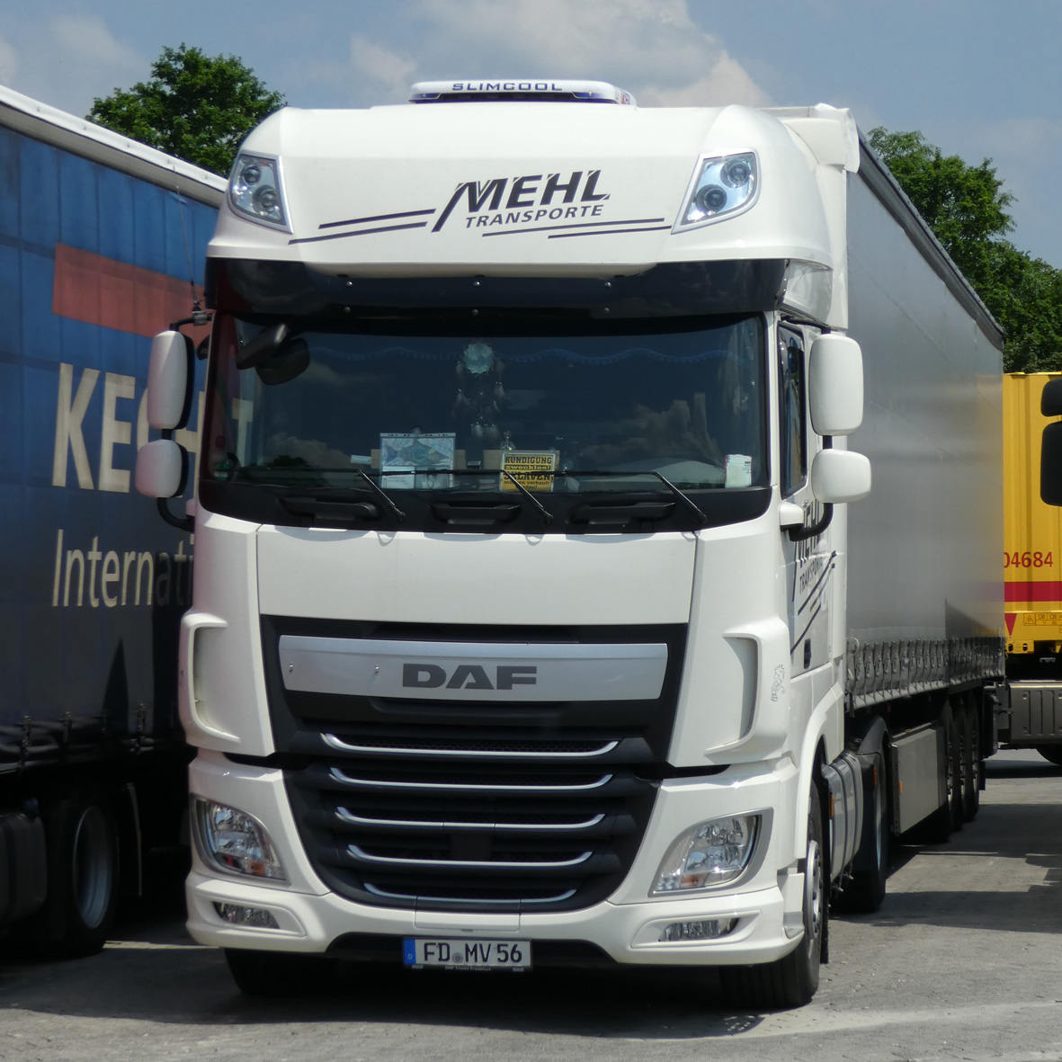 DAF der Spedition MEHL steht auf dem Rasthof Fulda Nord im Juni 2016