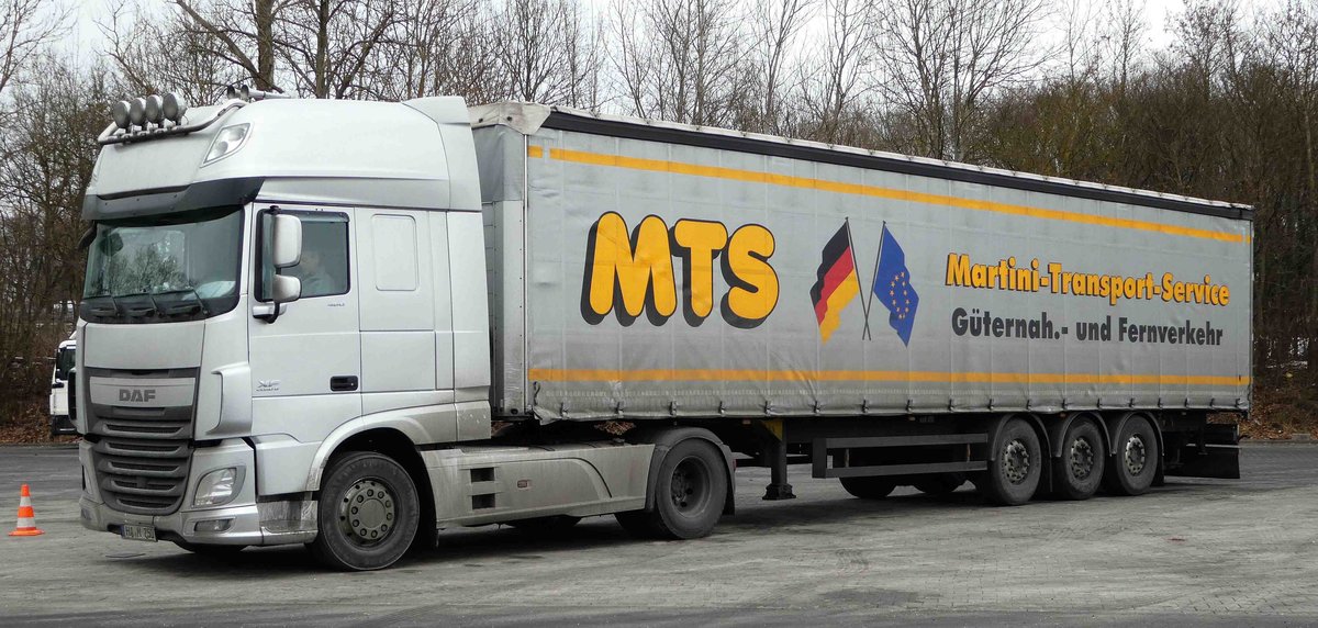 =DAF XF von  MTS  rastet auf dem Autohof Fulda Nord im Januar 2017