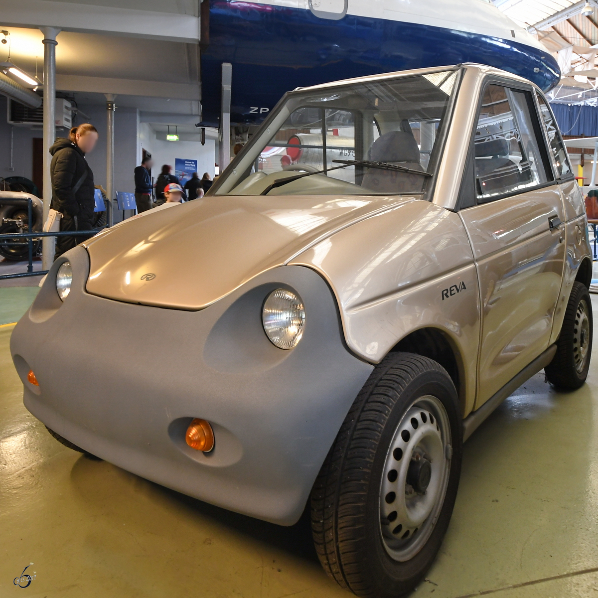 Das Elektro-Auto Reva G-Wiz Anfang Mai 2019 im Museum of Science and Industry in Manchester. 