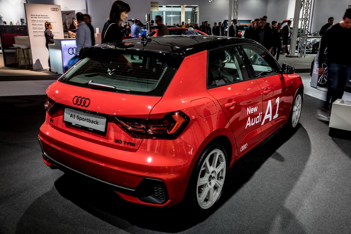 Der neue Audi A1 (Rückansicht), zweite Generation, ab 2018. Foto: Auto Zürich 2018.