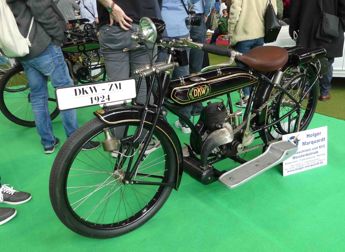 =DKW ZM  Zschopauer Modell , Bj. 1924, 206 ccm, 3,5 PS, 65 km/h, gesehen bei den Retro Classics in Stuttgart, 03-2019