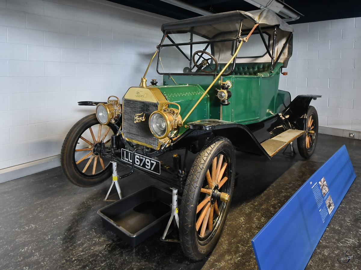 Ein 1912 gebauter Ford Model T, so gesehen Anfang Mai 2019 im Museum of Science and Industry in Manchester.