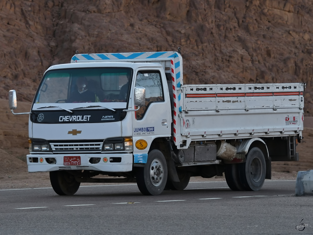 Ein Chevrolet NPR Jumbo 7000 Mitte Dezember 2018 auf der Sinai-Halbinsel.