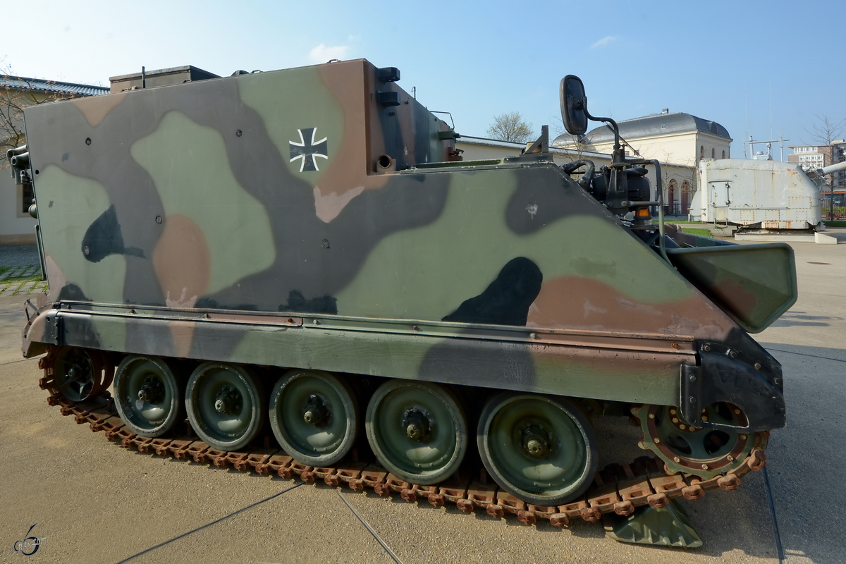 Ein Gefechtsstandpanzer M113 G3 im Militärhistorischen Museum der Bundeswehr. (Dresden, April 2017)