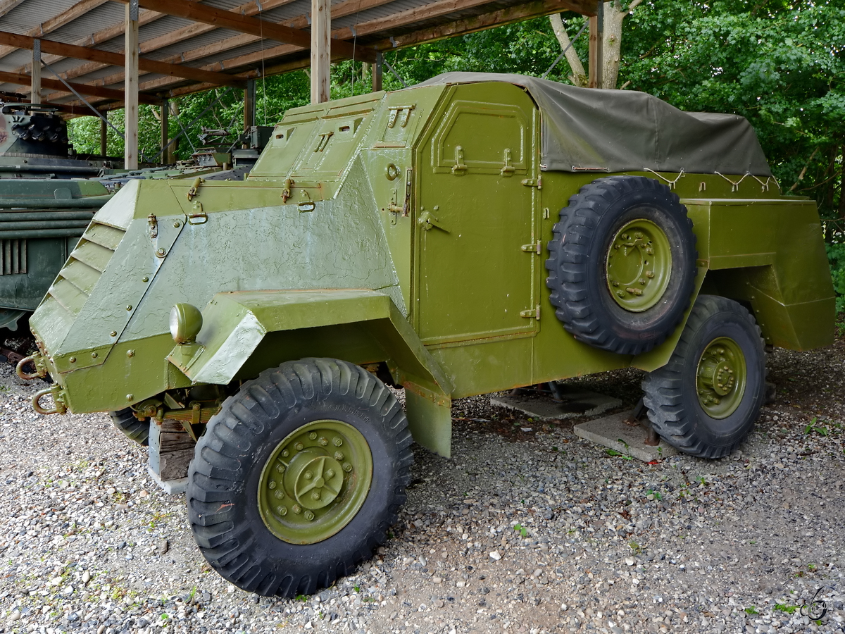 Ein gepanzerter Manschaftswagen CMP15TA Anfang Juni 2018 im Verteidigungs- und Garnisonsmuseum Aalborg.