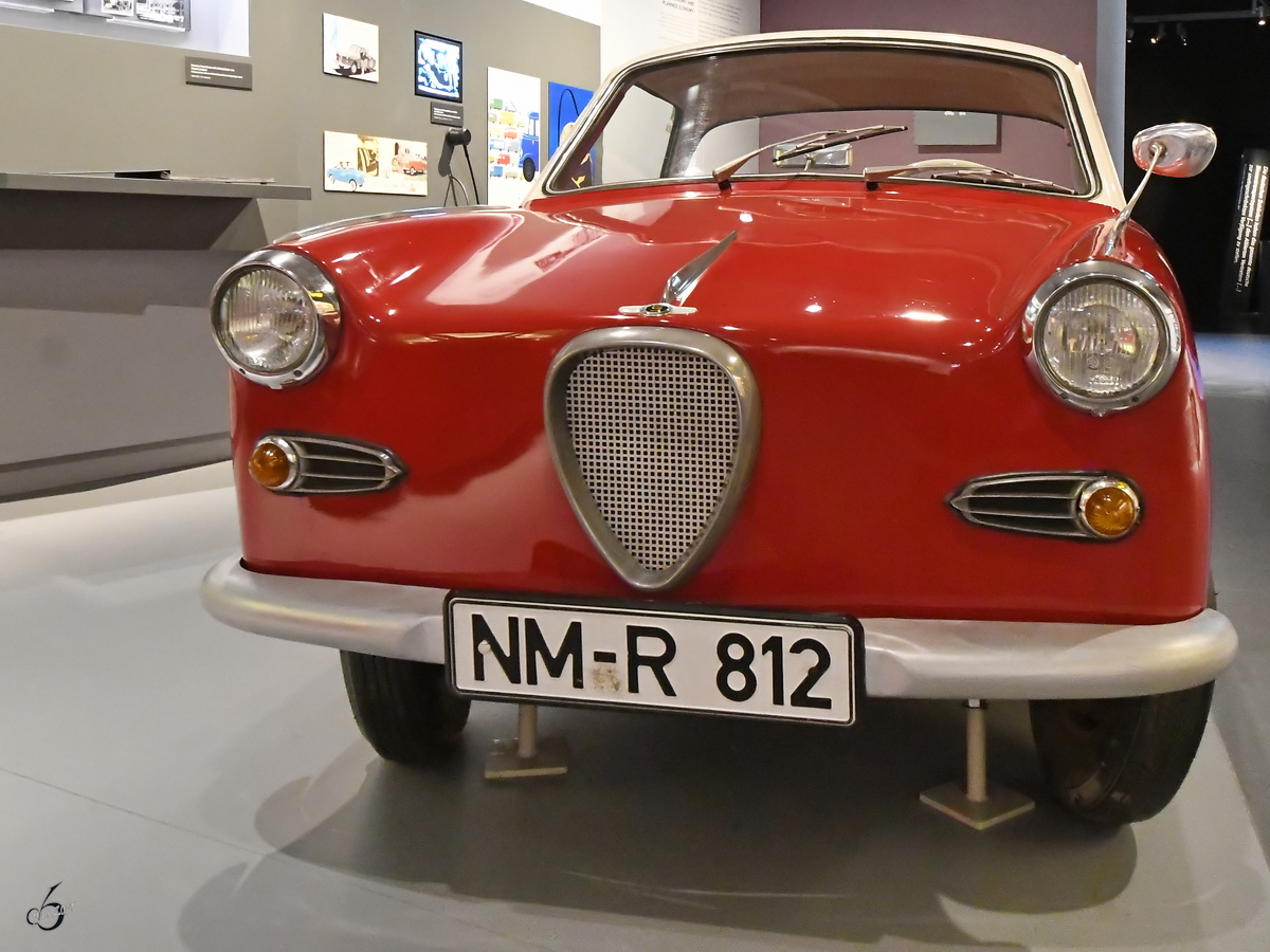 Ein Goggomobil Coupé TS 250 war Anfang Juni 2019 im DB-Museum Nürnberg zu sehen.