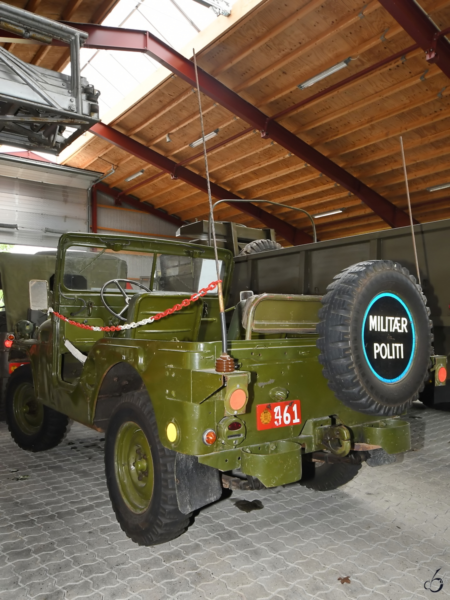Ein Willys M38A1 der Dänischen Militärpolizei war Anfang Juni 2018 im Verteidigungs- und Garnisonsmuseum Aalborg zu sehen.