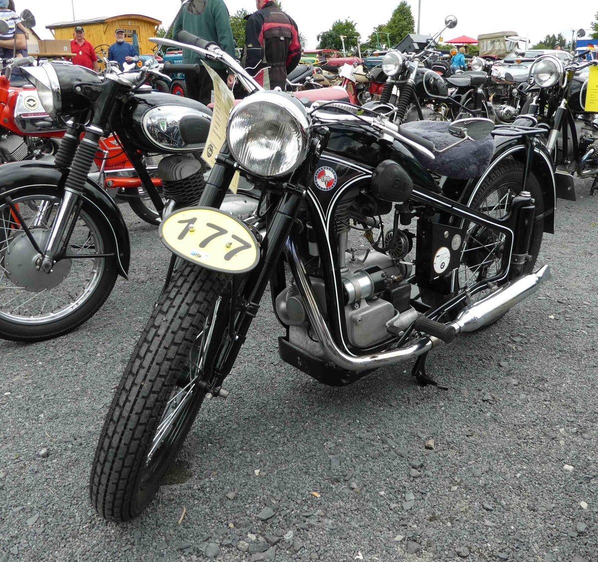 =EMW R35/3, Bj. 1952, 14 PS, gesehen bei den Motorrad-Oldtimer-Freunden Kiebitzgrund im Juni 2016 