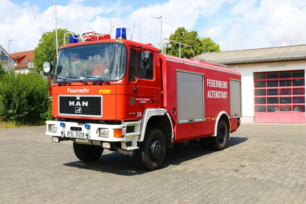 Feuerwehr Altenstadt (Hessen) MAN TLF24/50 (Florian Altesntadt 1/24) am 29.07.23 bei einen Fototermin. Danke für das tolle Shooting
