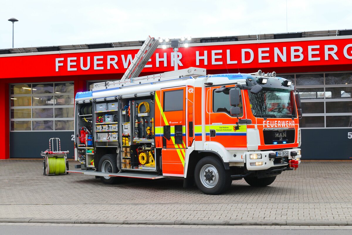 Feuerwehr Nidderau Heldenbergen MAN TGM HLF20 (Florian Nidderau 1-46-1) am 17.02.24 bei einen Fototermin. Danke für das tolle Shooting