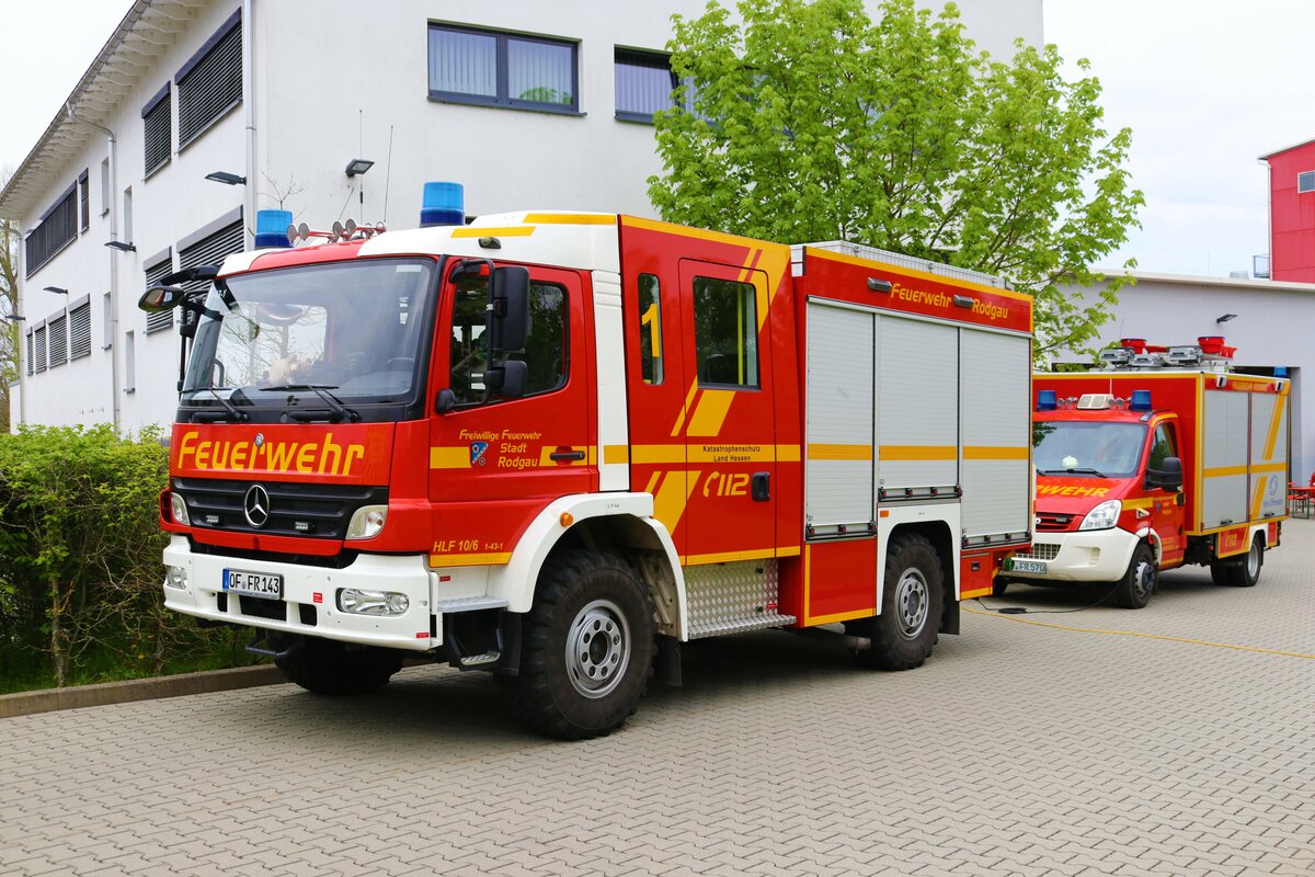 Feuerwehr Rodgau Mercedes Benz Atego HLF10 am 01.05.23 beim Tag der offenen Tür