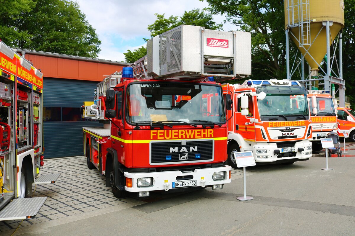 Feuerwehr Walldorf MAN DLK 23/12 am 26.05.22 beim Tag der offenen Tür