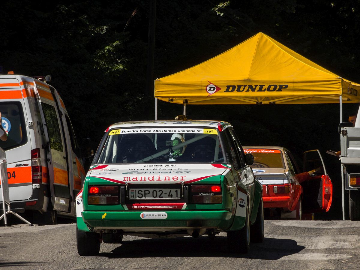 Fiat 131 Rallye, aufgenommen kurz vor dem Startpunkt der Baranya Kupa, 13.08.2016